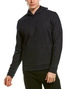 Vince Vertical Stripe Wool-Blend Hoodie Men