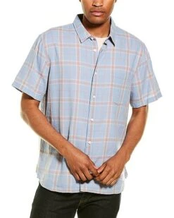 Vince Classic Fit Linen-Blend Woven Shirt Men