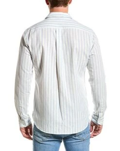 Vince Striped Classic Fit Linen-Blend Woven Shirt Men -Vince 1010337802 RLLD 2