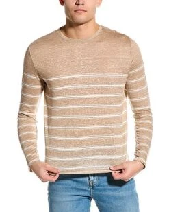 Vince Stripe Linen T-Shirt Men