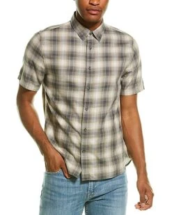 Vince Classic Fit Oceanview Plaid Shirt Men