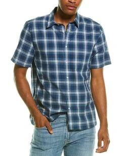 Vince Classic Fit Moonlit Shadow Plaid Shirt Men