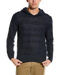 Vince Textured Linen Hoodie Men