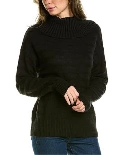 Vince Camuto Textured Stripe Cowl Sweater Women