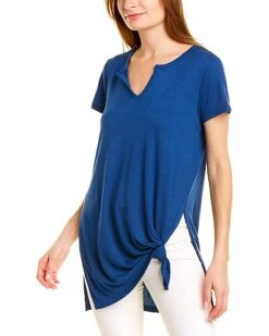Front Page 15 Vince Camuto Split Neck Knot Front Tunic Women