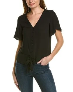 Vince Camuto Button-Down Tie-Front Blouse Women