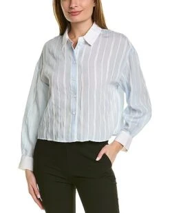 Vince Camuto Button-Down Stripe Blouse Women