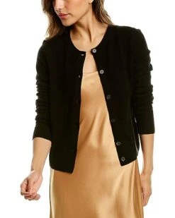 Vince Wool & Cashmere-Blend Shrunken Button Cardigan Women