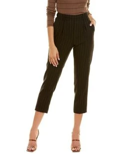 Vince Stripe Pull-On Wool-Blend Pant Women