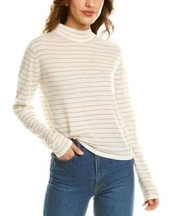 Vince Striped Saddle Wool & Cashmere-Blend Pullover Women