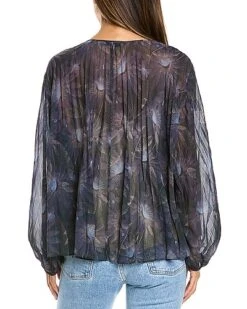 Vince Deco Floral Pleated Blouse Women -Vince 1411253465 RLLD 2