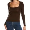 Vince Ribbed Square Neck Wool Sweater Women