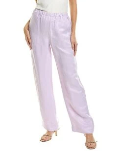 Vince Washed Pull-On Linen-Blend Pant Women