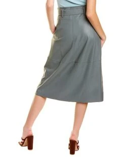 Vince Stitched Belt Leather Skirt Women -Vince 1411322076 RLLD 2