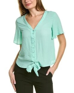 Vince Camuto Button-Down Tie-Front Blouse Women