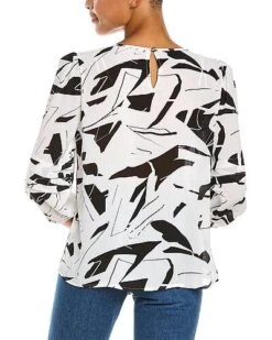 Vince Camuto Pleated Sleeve Top Women 6 Vince Camuto Pleated Sleeve Top Women -Vince 1411371618 RLLD 2