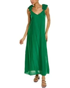 Vince Camuto Ruffle Shoulder Maxi Dress Women