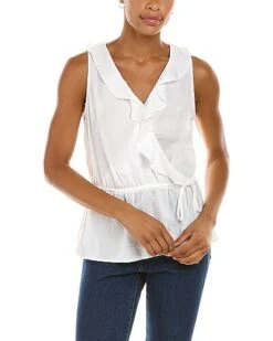 Vince Camuto Ruffle Wrap Front Rumple Blouse Women