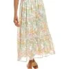 Vince Camuto Tiered Ruffled Verona Garden Maxi Skirt Women