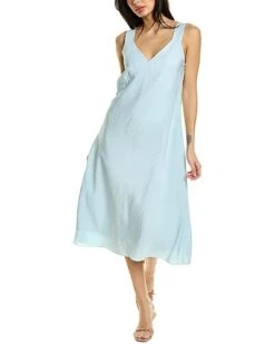 Vince V-Neck Midi Dress Women
