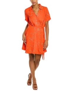 Vince Camuto Wrap Front Side Tie Mini Dress Women