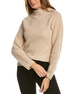 Vince Ribbed Funnel Neck Alpaca & Wool-Blend Sweater Women