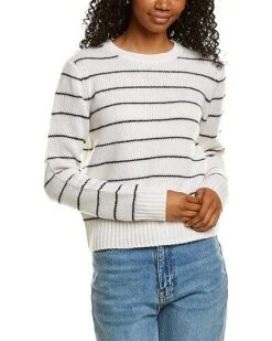 Vince Striped Fitted Cashmere Sweater Women