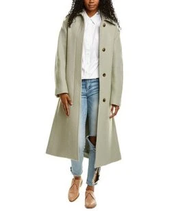 Front Page 49 Vince Belted Long Alpaca-Blend Coat Women