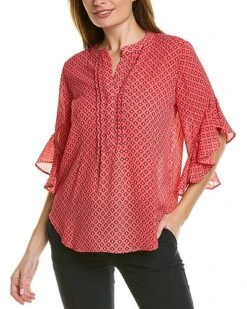 Vince Camuto Diamond Tile Blouse Women