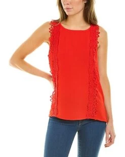 Vince Camuto Lace-Trim Shell Women