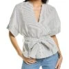 Vince Cuffed Linen-Blend Blouse Women