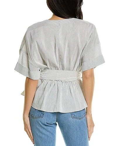 Vince Cuffed Linen-Blend Blouse Women 4 Vince Cuffed Linen-Blend Blouse Women - Image 2