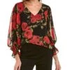 Vince Camuto Dark Floral Blouse Women