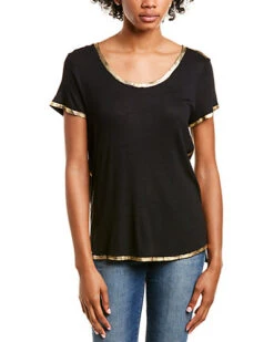 Vince Camuto Foil Trim Top Women