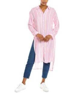 Vince Camuto Tie-Front Wave Stripe Top Women