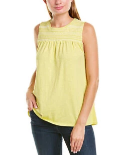 Vince Camuto Embroidered Smocked Top Women