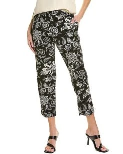 Vince Camuto Printed Straight-Leg Cropped Pants Women