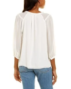 Vince Camuto Puff Sleeve Split Neck Top Women 6 Vince Camuto Puff Sleeve Split Neck Top Women -Vince 1411949640 RLLD 2