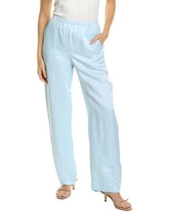 Vince Washed Pull-On Linen-Blend Pant Women