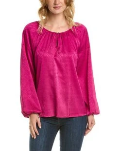 Vince Camuto Jacquard Satin Blouse Women
