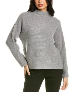 Vince Horizontal Rib Wool & Cashmere-Blend Sweater Women